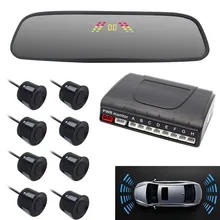 

4.3inch Clip-on Rear View Mirror Auto Parking Sensors Kit Parking Radar System 8 Sensors Alarm Bibibi