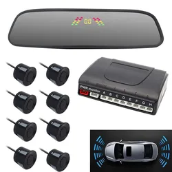 Rétroviseur à Clip de 4.3 pouces, Kit de capteurs de stationnement automatique, système de Radar de stationnement, 8 capteurs, alarme Bibibi 