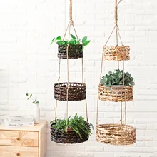 

Hanging Plant Holder 3 Tier Hand-woven Hanging Basket Plant Flower Pot Hanging Planter For Garden Outdoor Decor Home Organizing