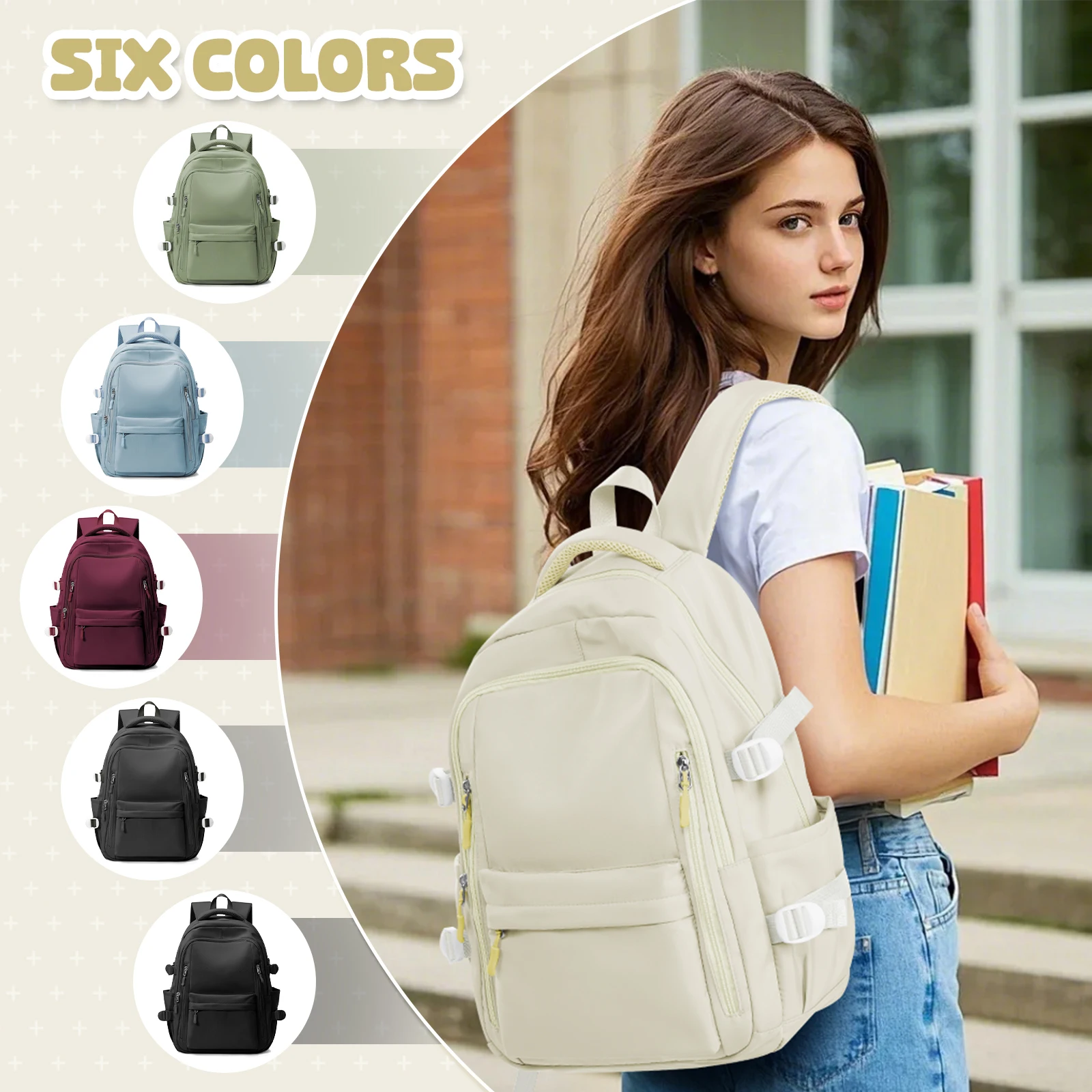 School Backpack for Girl Boy High Capacity Waterproof Teens College Daypack Knapsack Men Women Travel Backpack Laptop Kawaii Bag - 5