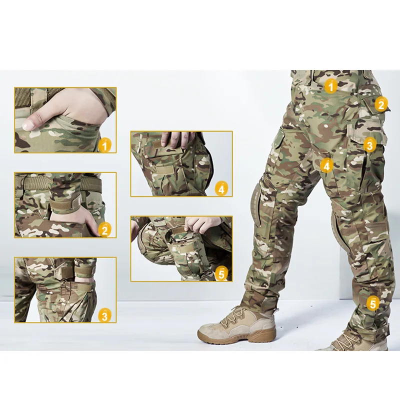 Men Tactical Uniform Camouflage Shirt Coat Pant Hunting Clothes
