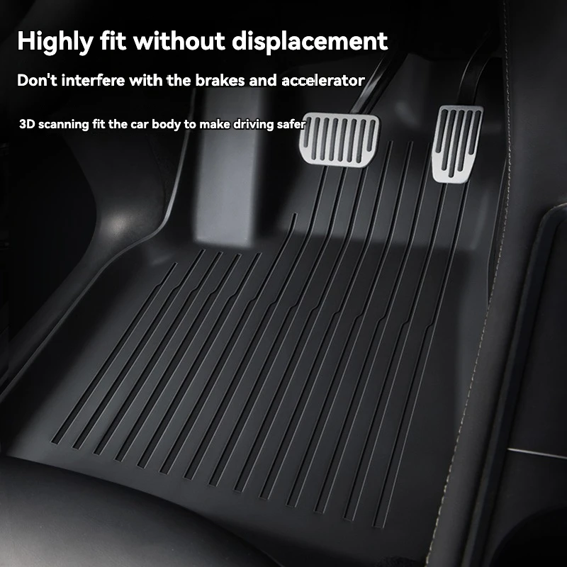 Car Floor Mats 3pc for Tesla Model Y Four Seasons Waterproof Non-Slip TPE Special Car Accessories