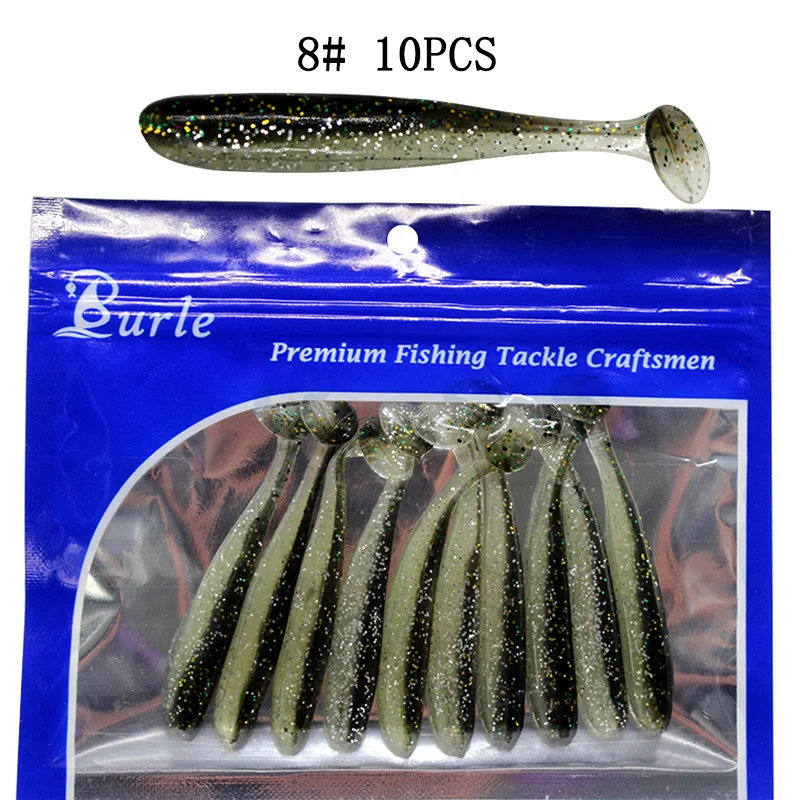 10 teile/los Weiche Köder Silikon Köder 5,5/6,3/7/9/12 cm Waren Für Angeln Meer angeln Pva Swimbait Wobbler Künstliche Tackle – Detail 11