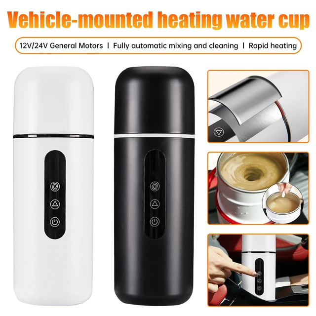 420ml Portable Car Heating Cup Electric Kettle 304 LED Smart Temperature Control Warmer Stirring Cup Heating Bottle Mixing Cup 2