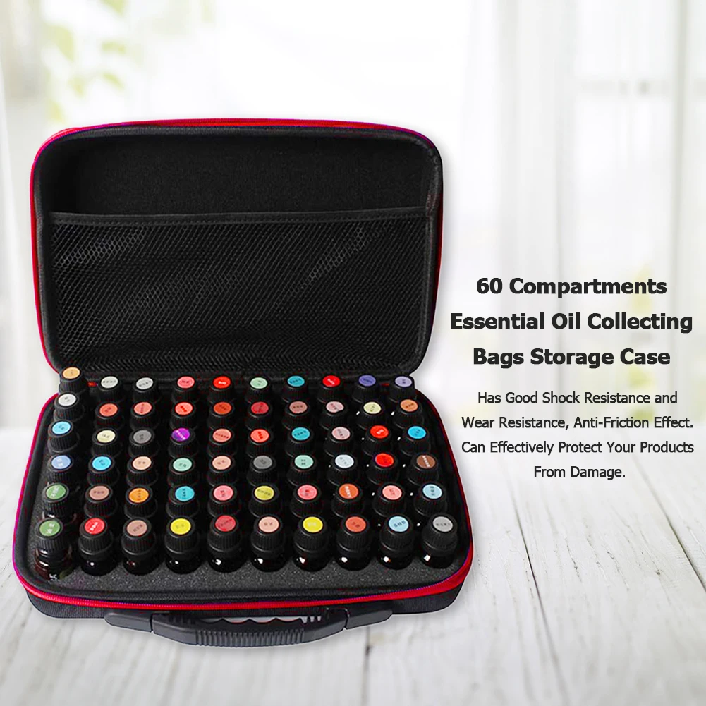 60/30 Bottles Essential Oil Case 15/10ml Essential Oil Collecting Bags Portable Storage Bag Perfume Bottle Travel Carrying Case