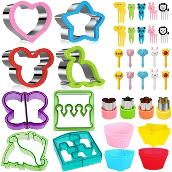 Sandwich Cutters Set for Children Food Cookies Bread Mold Maker Fruit and Vegetable Shapes Cutting Mould Baking Tools for Kids