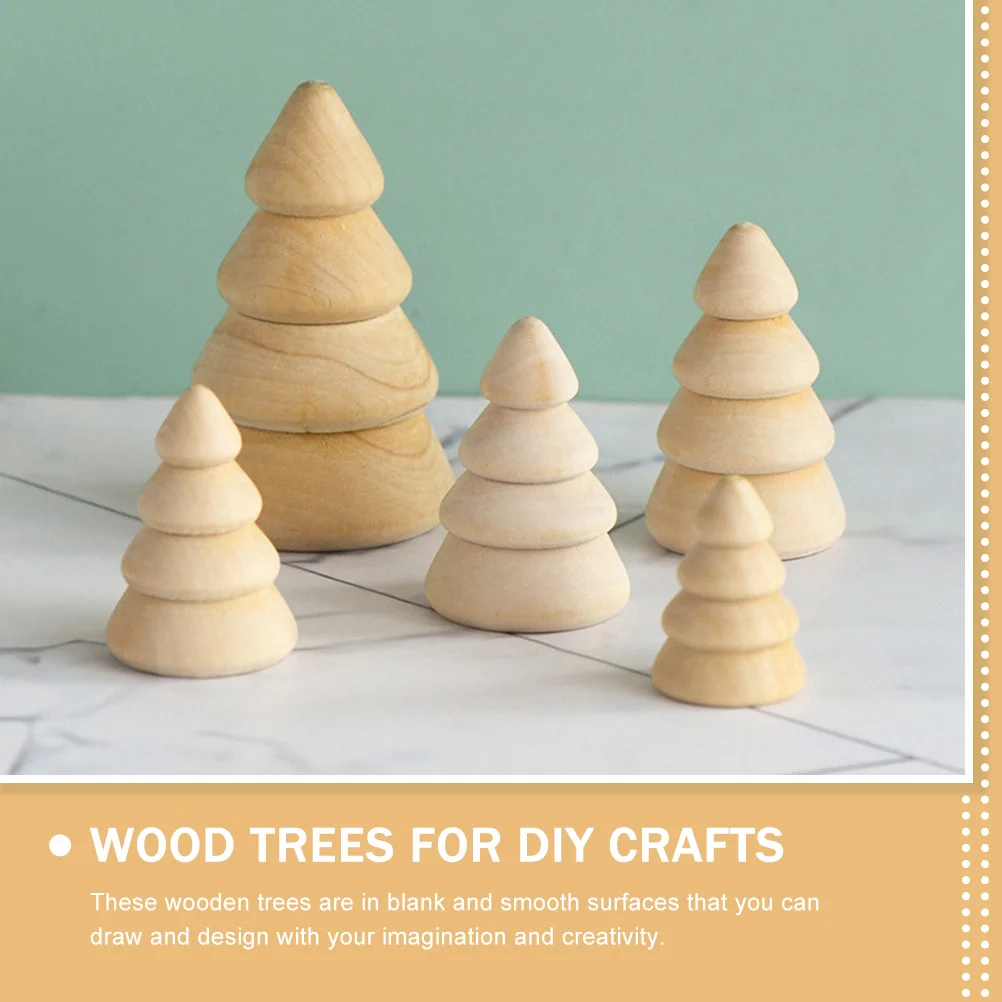 

Gadpiparty Unfinished Wooden Christmas Trees Mini Wooden Trees Handmade Wood Peg Doll Natural Wood Diy Craft For Painting Craft