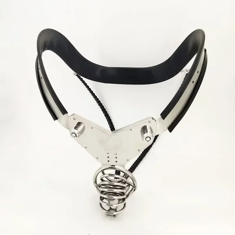 Male Stainless Steel silicone Chastity Belt Pants Y Types Penis Cock Cage with Double Wires Back Device BDSM Sissy Sextoys Men