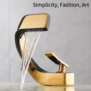 ห้องน้ําดาดฟ้าติดตั้งก๊อกน้ําอ่างล้างหน้าสีดําอ่างล้างจานแตะเดี่ยวหลุมน้ําแตะร้อนและเย็น mitigeur salle de bain ก๊อกน้ําผสม 1