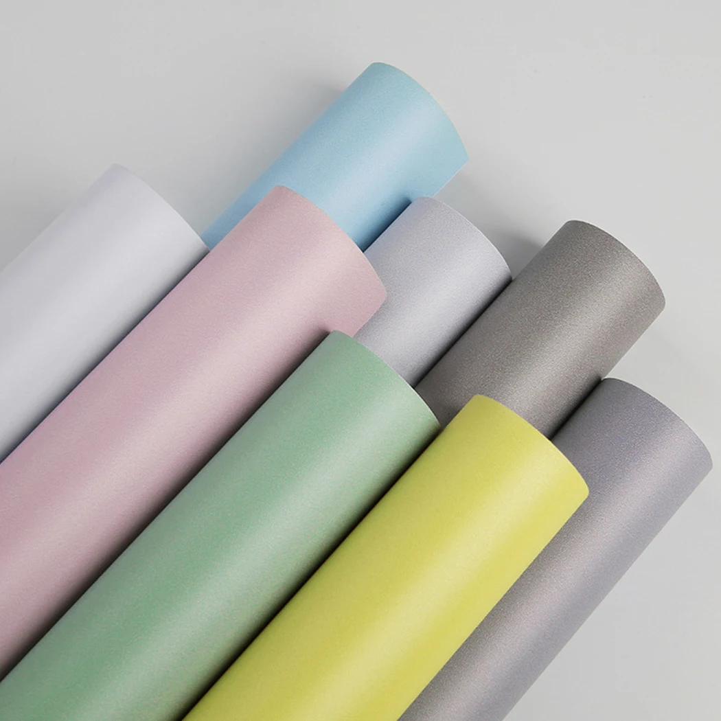 

Matte Solid Color Self-Adhesive Wallpaper Furniture Cabinet Renovation Stickers Bedroom Vinyl Film DIY Self Adhesive Room Decor