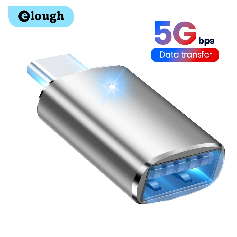 Адаптер Elough с USB на Type C OTG 2 в 1 переходник папа мама для Macbook Xiaomi Samsung USBC коннектор |