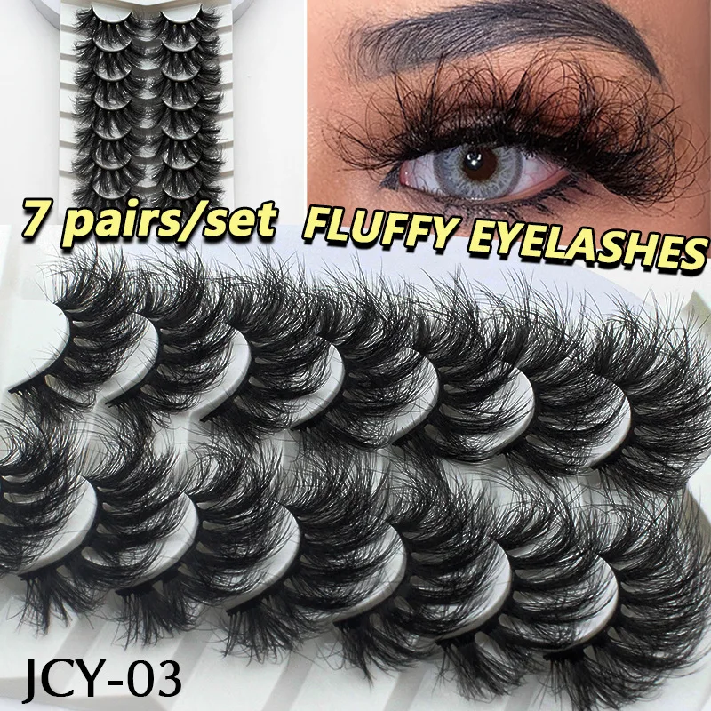 

3/7 Pairs 3D Mink Lashes Bulk Russian Volume Fluffy Natural False Eyelashes Thick Dramatic Mink Eyelashes Wholesale maquiagem
