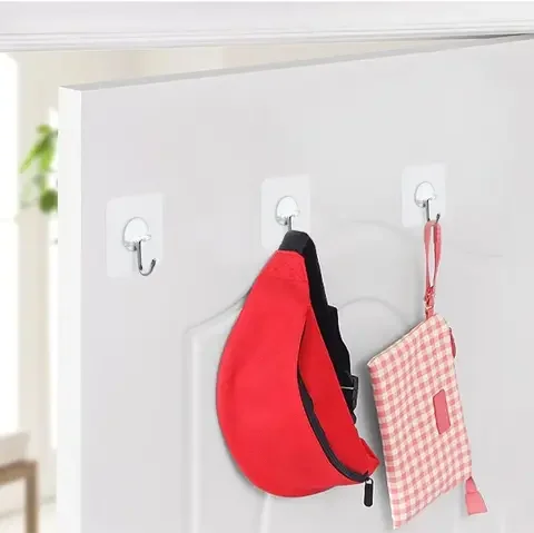 

Self Adhesive Wall Hooks, Strong Transparent Suction Cup, Sucker Hanger, Kitchen, Bathroom, Multi Use, Door, Traceless Organizer