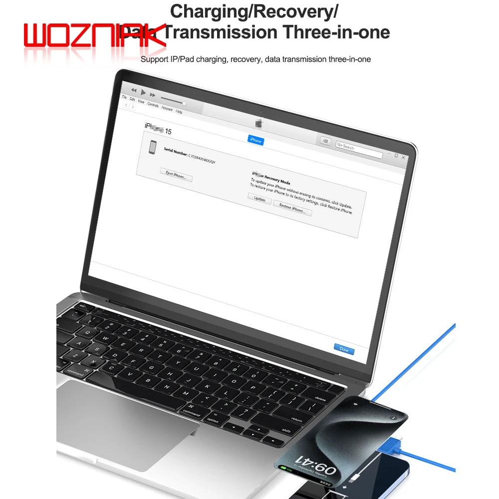 ISOFT IS-006 아이폰 6-17, 아이패드+TYPE-C 인터페이스용 듀얼 엔드 유지보수 데이터 케이블 (충전, 복구, 데이터 전송)