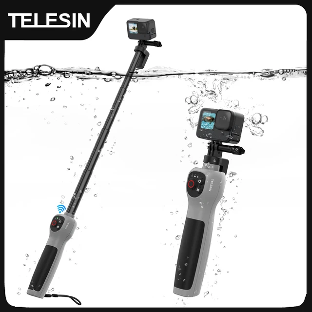 TELESIN bâton de Selfie sous-marin étanche plongée extensible Selfie bâton télécommande sans fil pour Gopro Hero 8 9 10 11 12 13 1