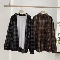 Autumn/Winter Retro Long Sleeve Plaid Shirt Korean Fashion Versatile Autumn Plaid Shirt Loose Versatile Top - Image 5