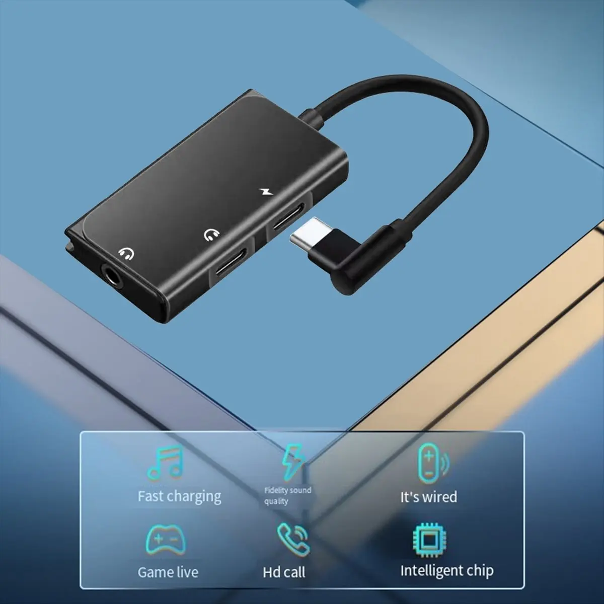 (A75T) 3 in 1 타입 C 이어폰 어댑터 (휴대폰 PD60W 충전, 3.5mm 오디오 지원)