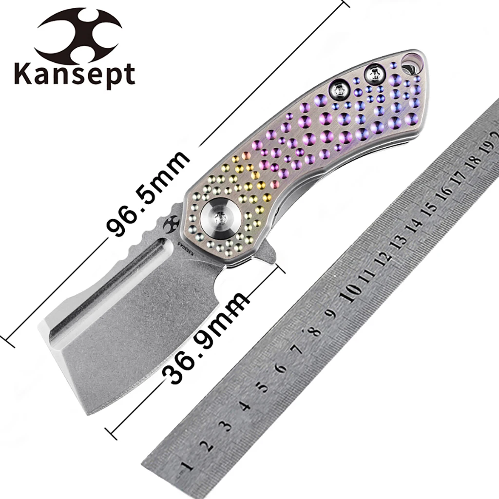 

Карманный нож kanseven Mini Korvid K3030A5, складной нож с градиентным титановым лезвием, для повседневного ношения