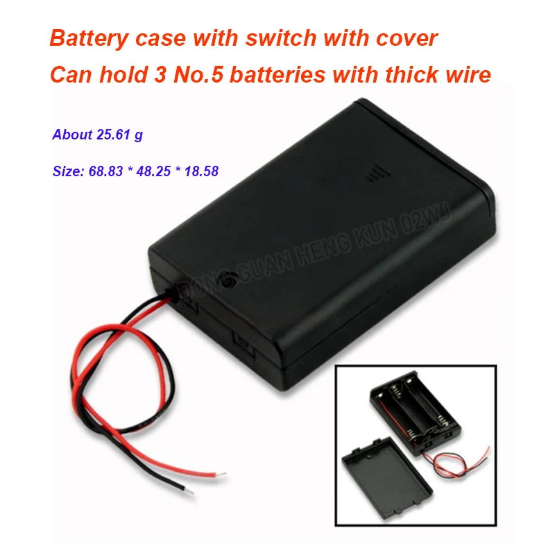 

1PCS 3AA Battery Holder With Seal Cover With Switch With Thick Line Slots Battery Box DIY No. 5 Battery Storage Box