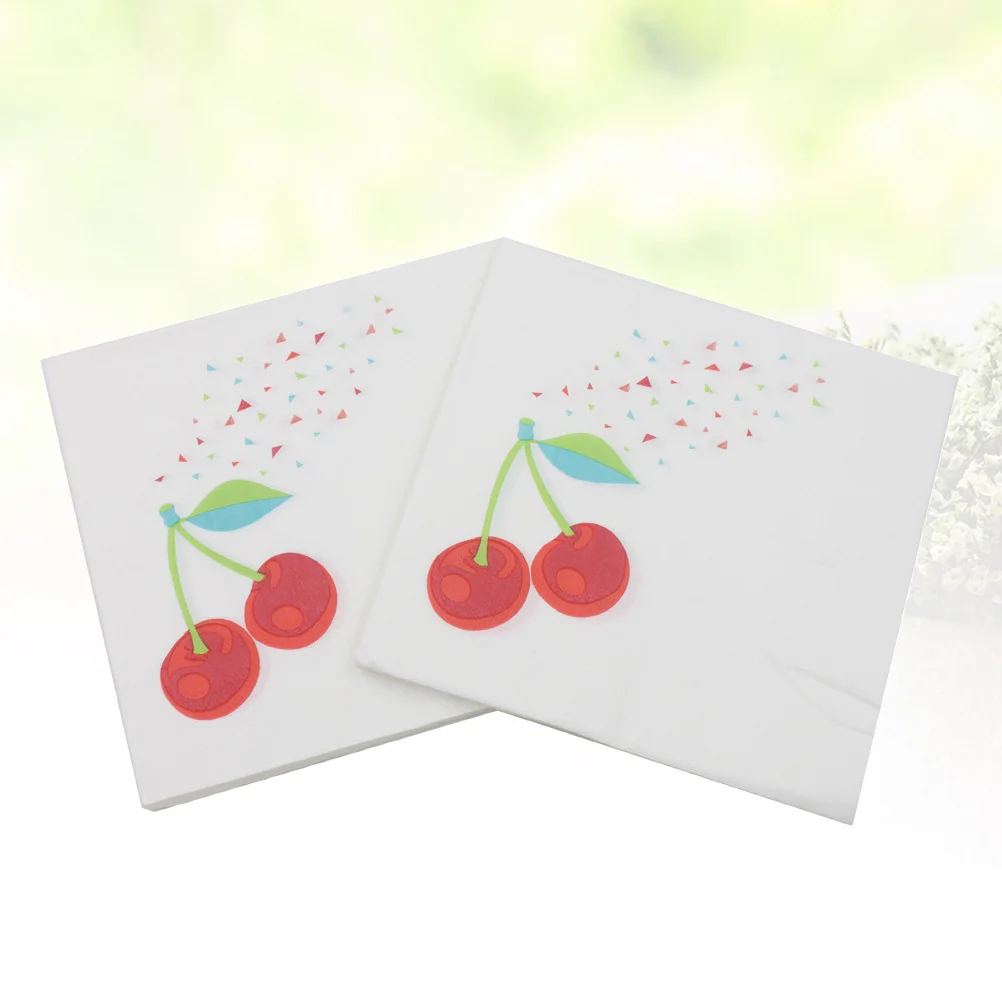 

Бумажные полотенца, 20 листов, одноразовые декоративные салфетки с рисунком вишни