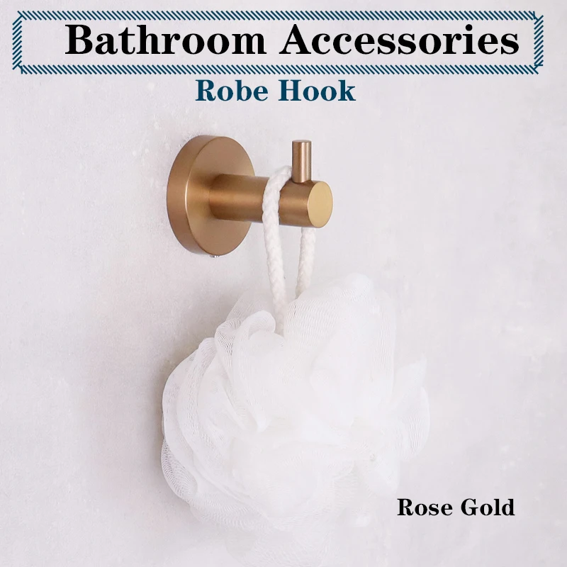 Robe hook SUS304 single hook wall-mounted screw fixation simple style hotel accessories