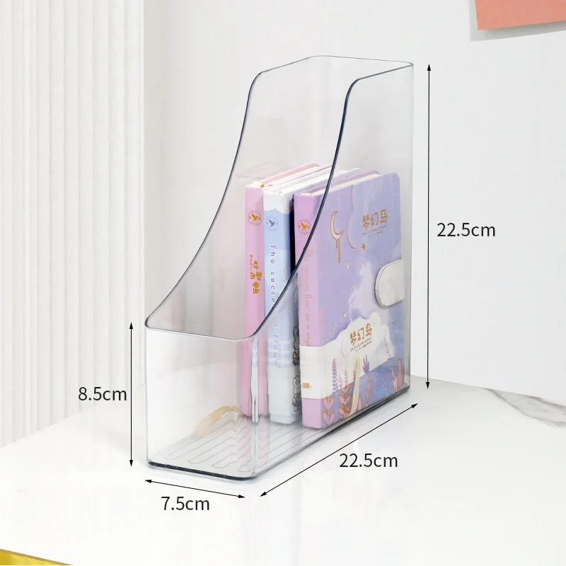 A4 Acrylic Vertical Stationery Shelf Transparent PET Desktop File Storage Box Book Artifact Desktop Organizer desktop storage shelf,stationery organizer,desktop storage box,desktop storage kit,document organizer,stationery storage box
