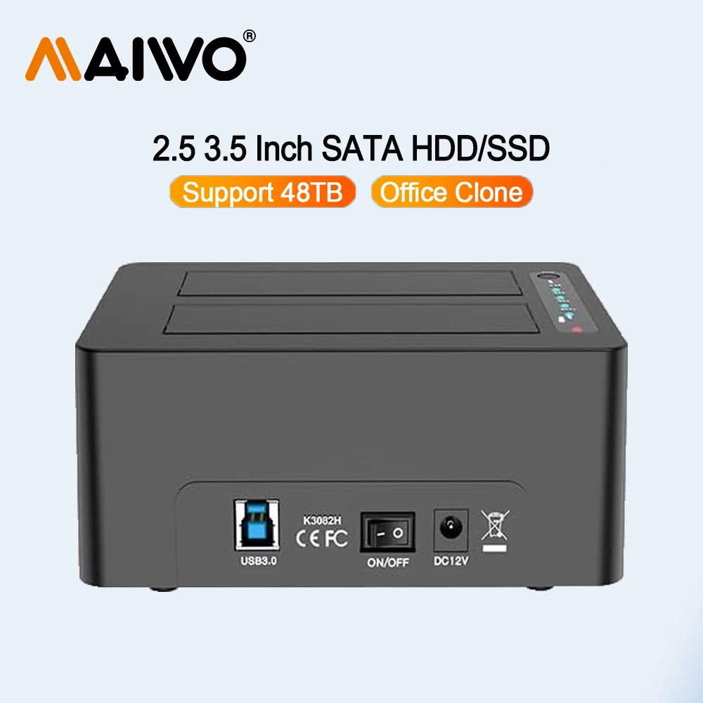 MAIWO Dual Bay Inch SATA HDD SSD with Offline Clone for 3X