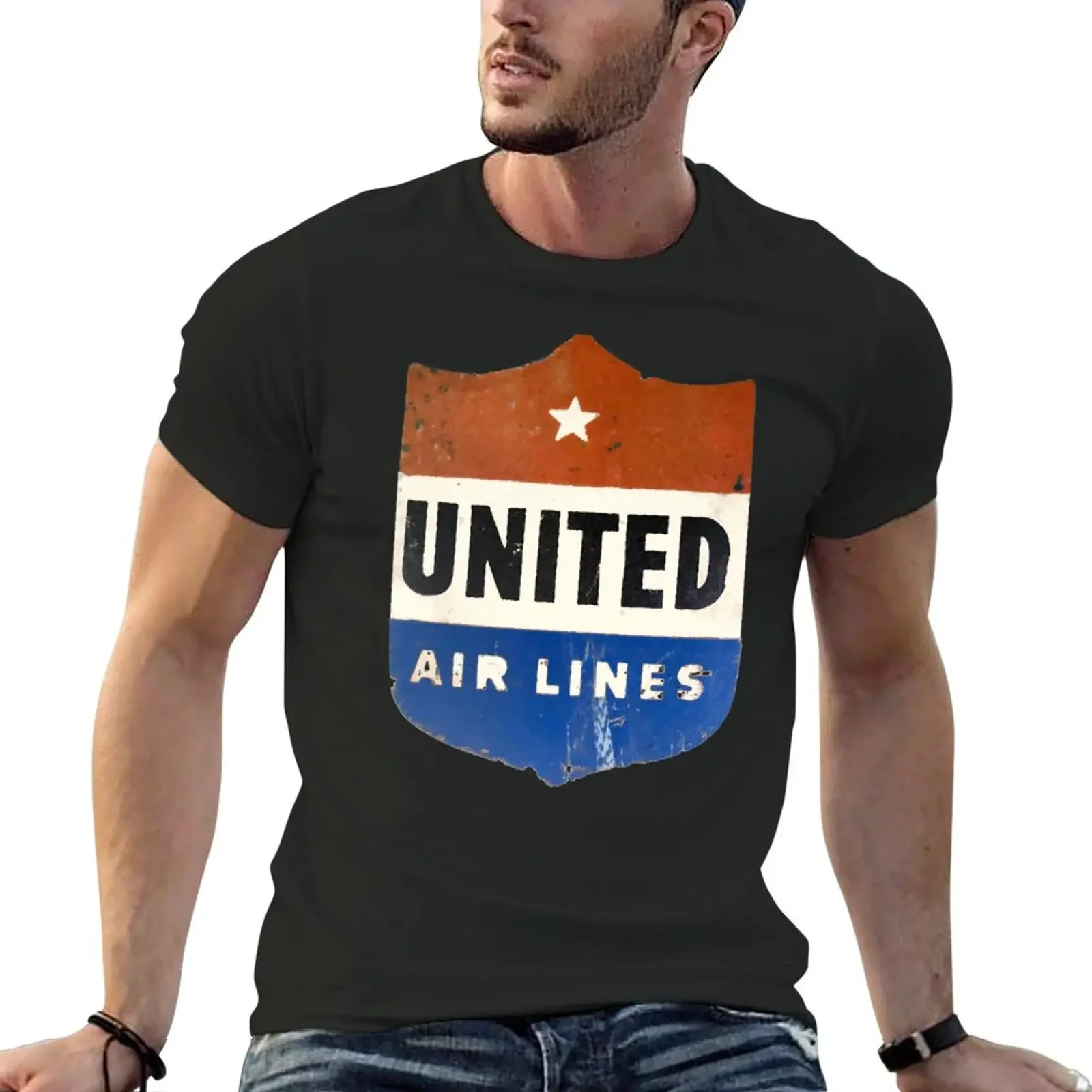 

United Air Lines - Vintage T-Shirt oversized graphics for a boy slim fit t shirts for men