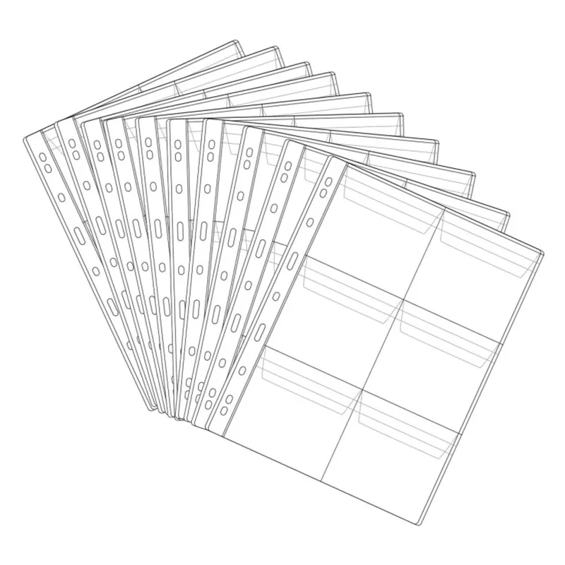Coins Collection Album 10PCS 12/20/30/42 Pocket PVC Transparent Inside Pages Loose Leaf Organizer Bag