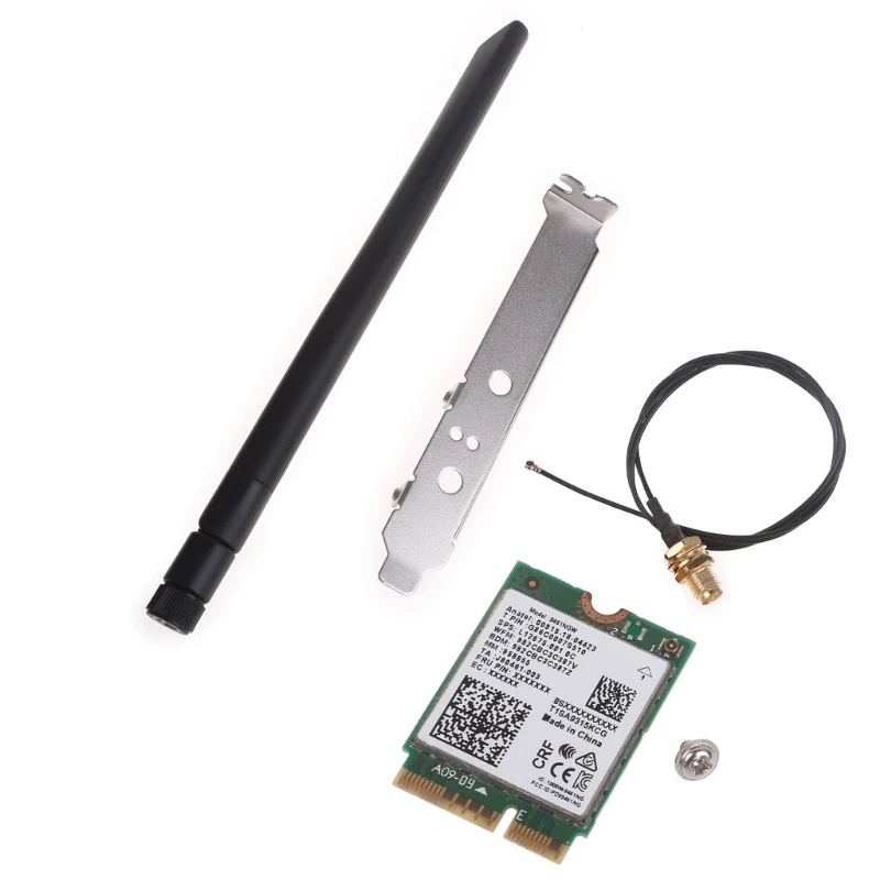 

896F Dual Band WiFi Card, 2.4GHz 5GHz Wireless M.2 Key E CNVI Wireless Card BT 5.0 Adapter with Antennas