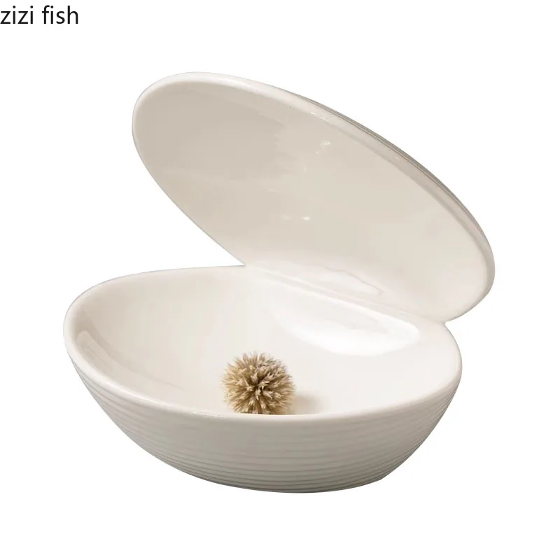 Pure White Threaded Clam Shell Ceramic Dinner Plate Restaurant Dessert Plate Salad Molecular Cuisine Creative Tableware