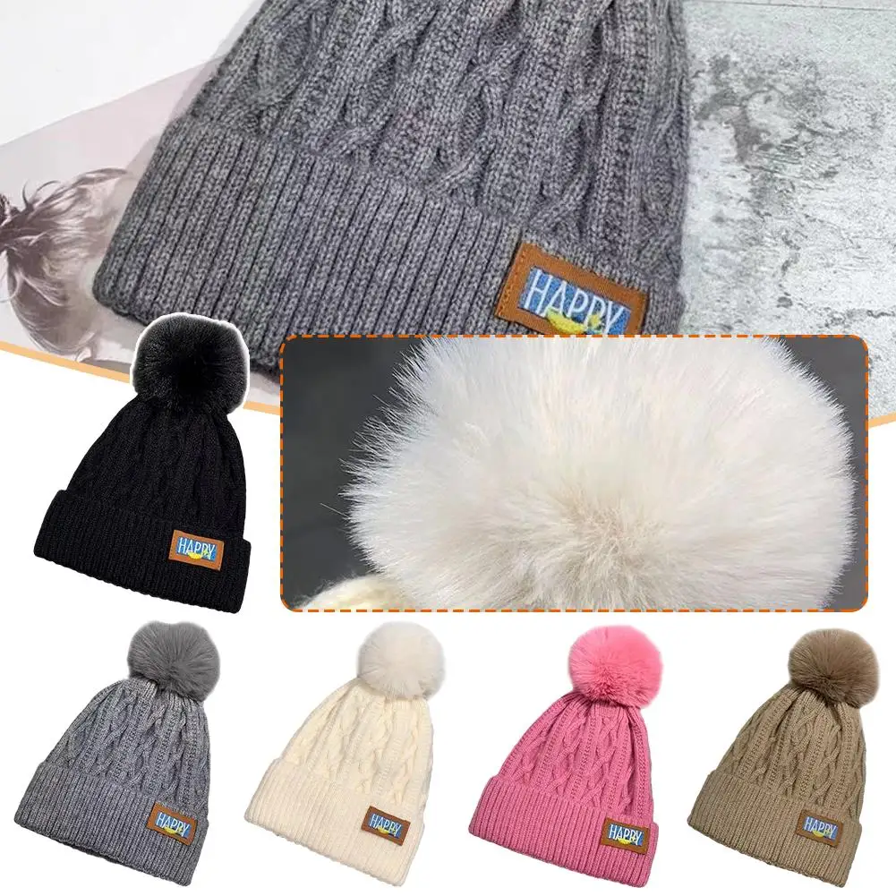 

Women Knitted Hats for Winter Pompom Beanie Hat with Warm Fleece Lined Thick Slouchy Snow Knit Skull Ski Cap for Women Girl