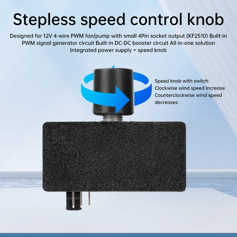 Nettoppo Regolatore di velocità PWM A 4 Pin, Regolatore PWM per Ventola PWM, Alimentatore USB Type-C per Fai-da-Te, Opzione di Raffreddamento Ad Acqua, Lavorazione di Alta qualità
