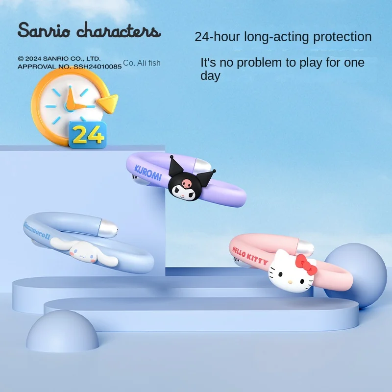 Летние парные силиконовые растительные эфирные масла Sanrio Kuromi репеллент от комаров браслет поставляется с 6 шт. репеллентов от комаров