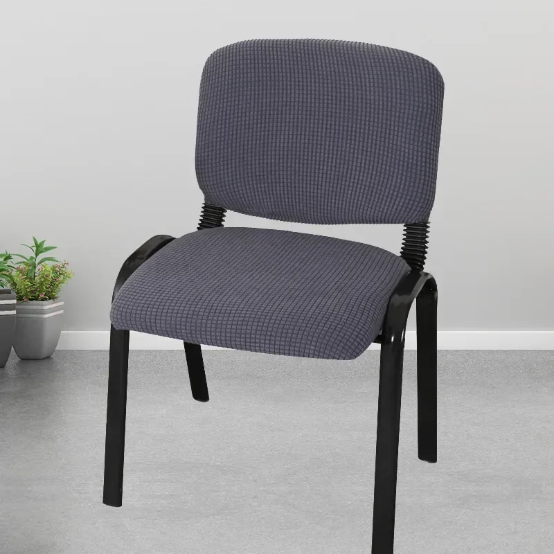 Split Low Back Chair Covers Jacquard Solid Color Simple Elastic Modern Home Decor Chair Dust Protect Cover Office Stool Covers 5