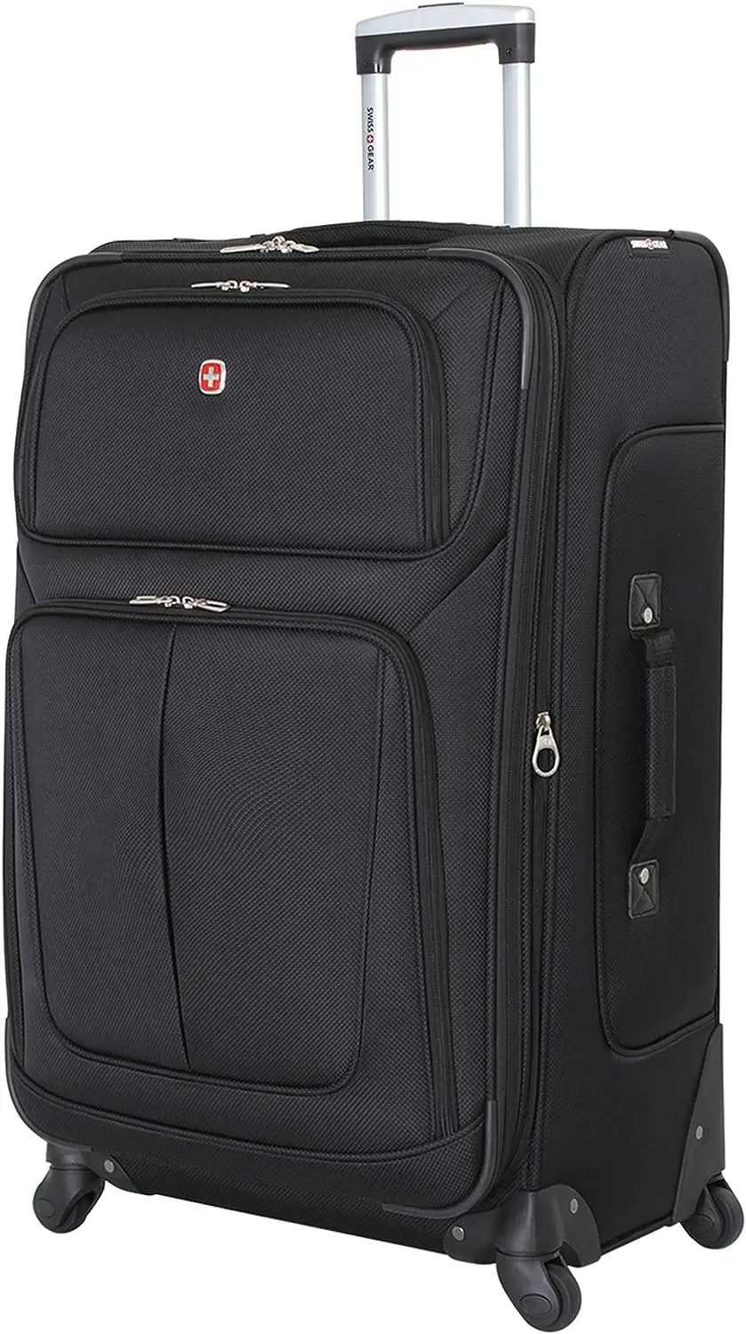 

SwissGear Sion Softside Expandable Roller Luggage, Black, Checked-Large 29-Inch