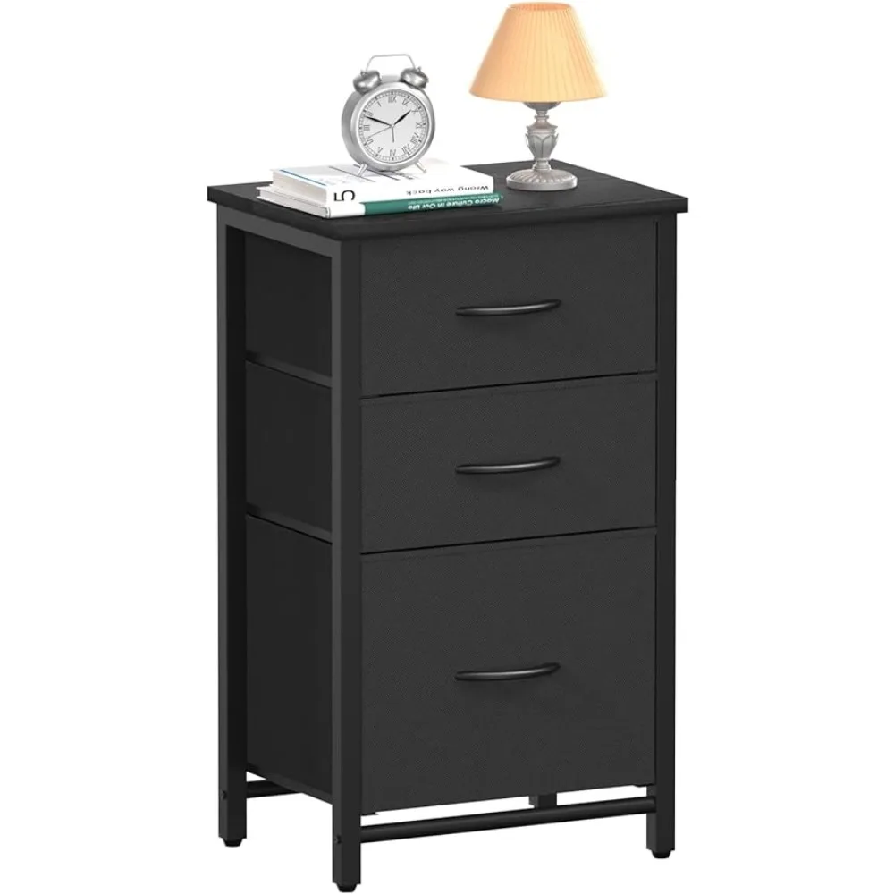 

Nightstand with Drawer, Night Stand Bedside Table with 3 Storage Drawers