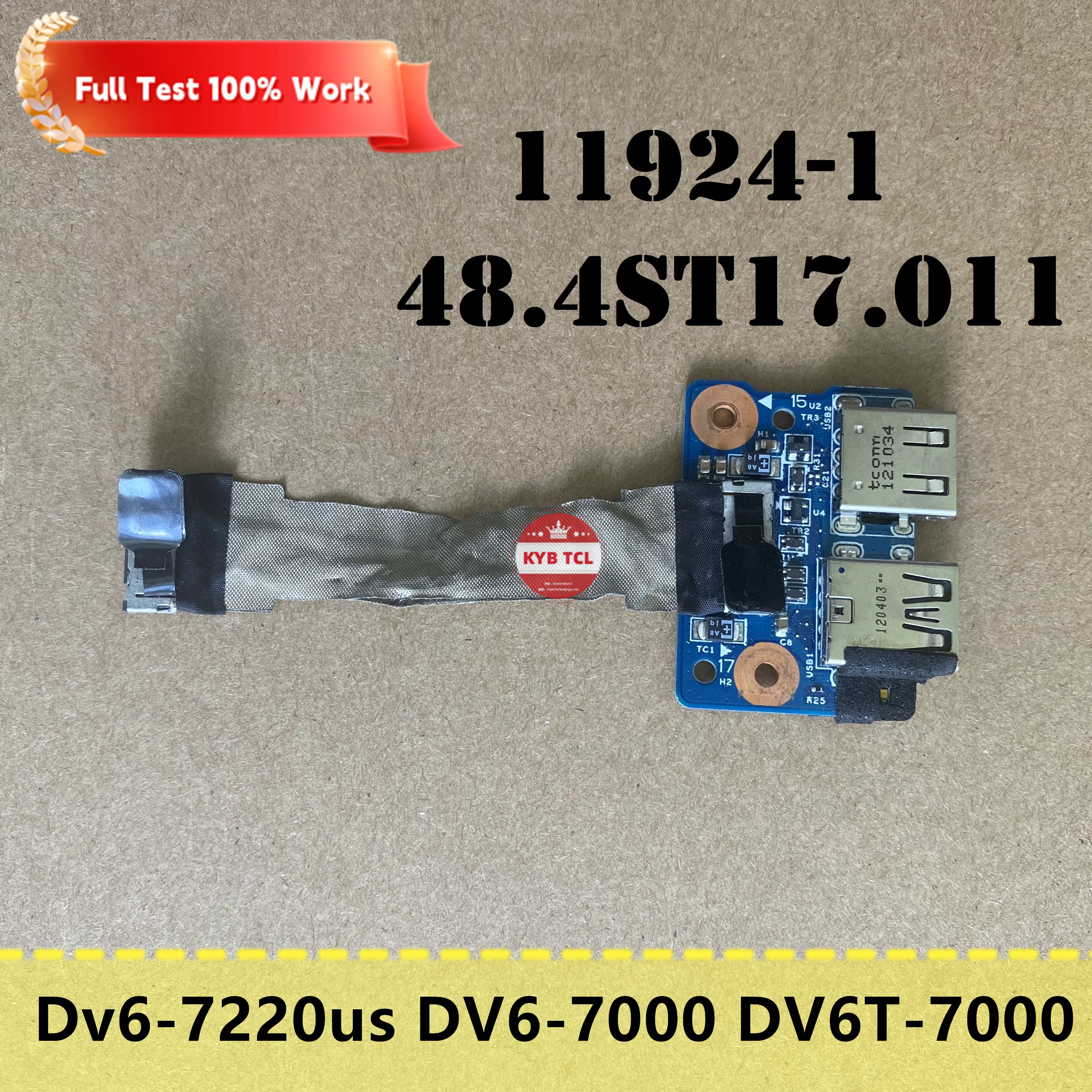 

HP Envy DV6- 7220us DV6-7000 DV6 DV6T-7000 подлинный ноутбук двойной USB платы w/ кабель 48.4ST17.011 11924-1 ноутбук 50.4ST03.001