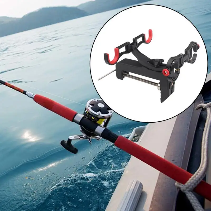 Fishing Rod Holder Fishing Rod Bracket Fishing Rod Support Double Pole Boat Fishing Rods Holder Sea Fishing Stand Foldable Pole Bracket 90 Degree Adjustable Support