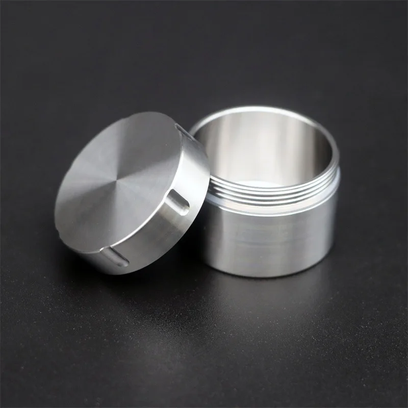 

10ML Round Titanium Alloy Sealed Capsule Portable Outdoor Waterproof Pill Box Survival Pill Box Container Tea EDC Storage Tank