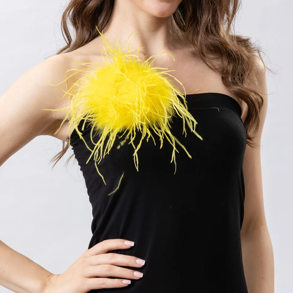 Broche De Plumas De Avestruz De Lujo Para Mujer, Alfileres De Solapa De