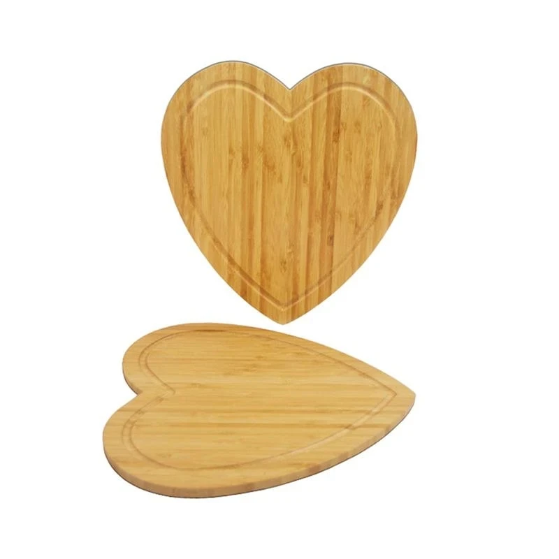 28x31.6cm Heart Shaped Cutting Board Cheese Board Double Sides Available Bamboo Cake Contanier Fruit Tray Cooking Blocks