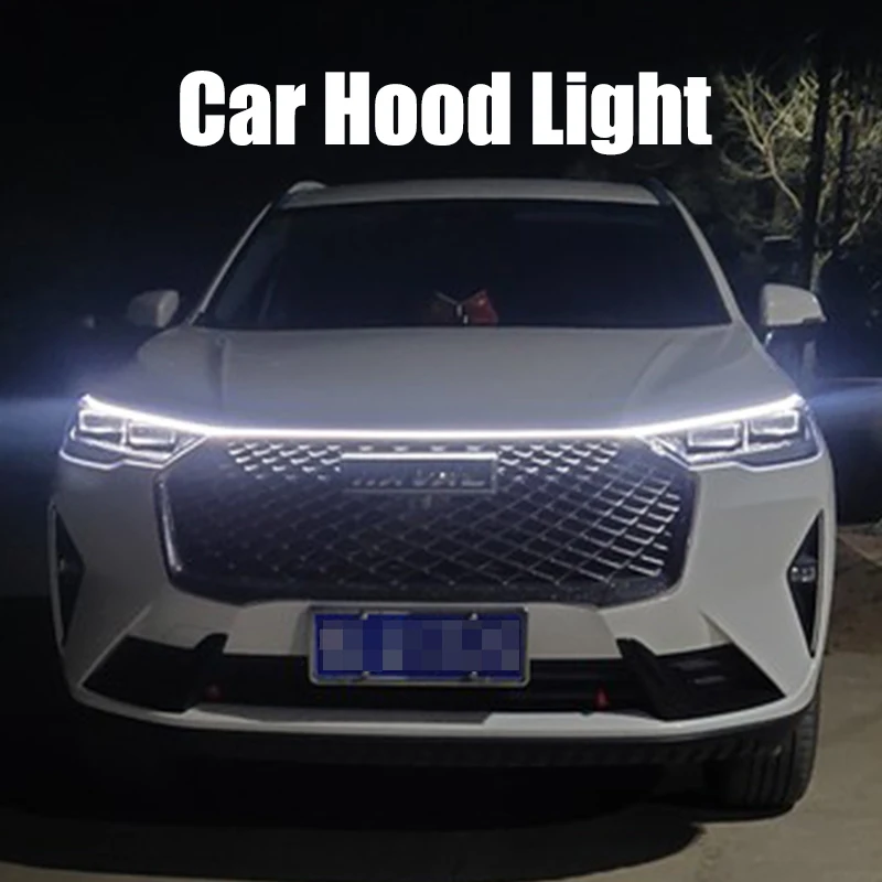

OKEEN Led Car Hood Lights Headlight Strip Flexible Car Decorative Atmosphere Lamps DRL Auto Daytime Running Lights 12V Universal