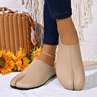 Nouveauté : Chaussures à bout fendu pour femme, style Ninja Tabi, en cuir, confortables, type mules, sabots et sandales 6