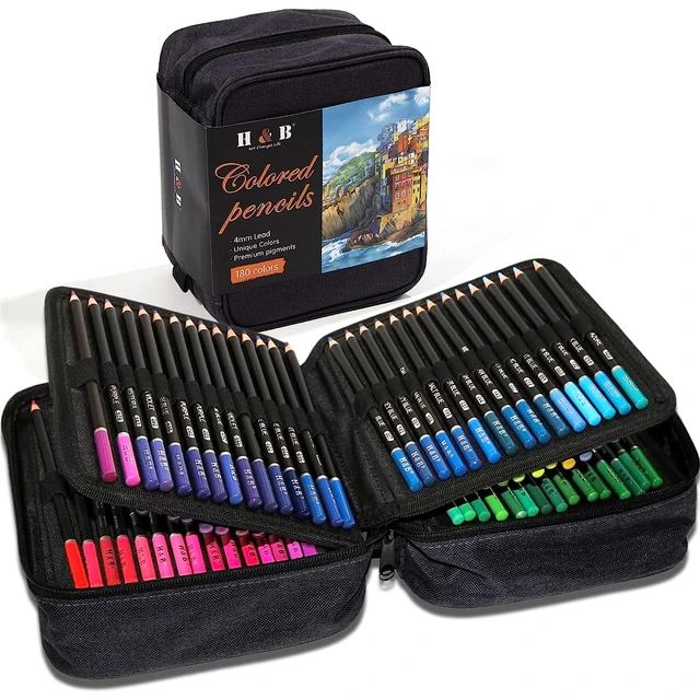 Colored Pencils Set 72/120/180 Colors with Zipper Case Professional Drawing  Art Supplies for School Draw Sketch Art Supplies