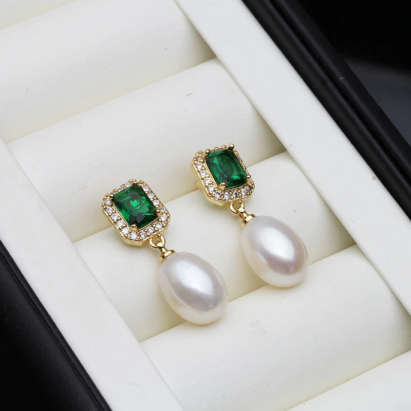 

18k Glod Plated Freshwater Pearl Earrings For Women,Natural Pearl Earring Gemstone Pendientes Brincos Perolas