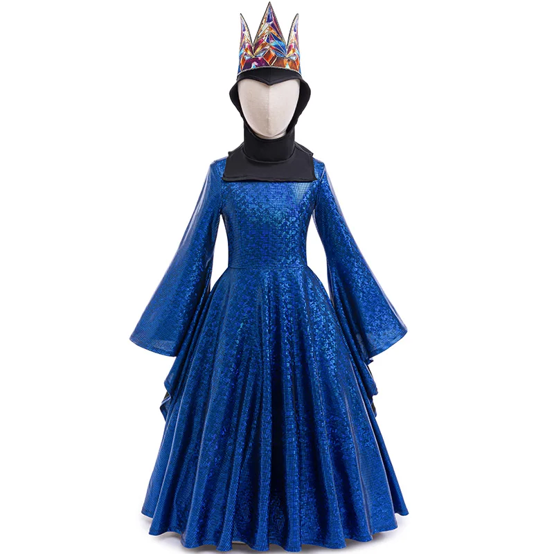 Snow White Poison Queen Cosplay Costume Halloween Carnival Costume Birthday Party Dress Up Children's 4-Piece Set 3-12Y