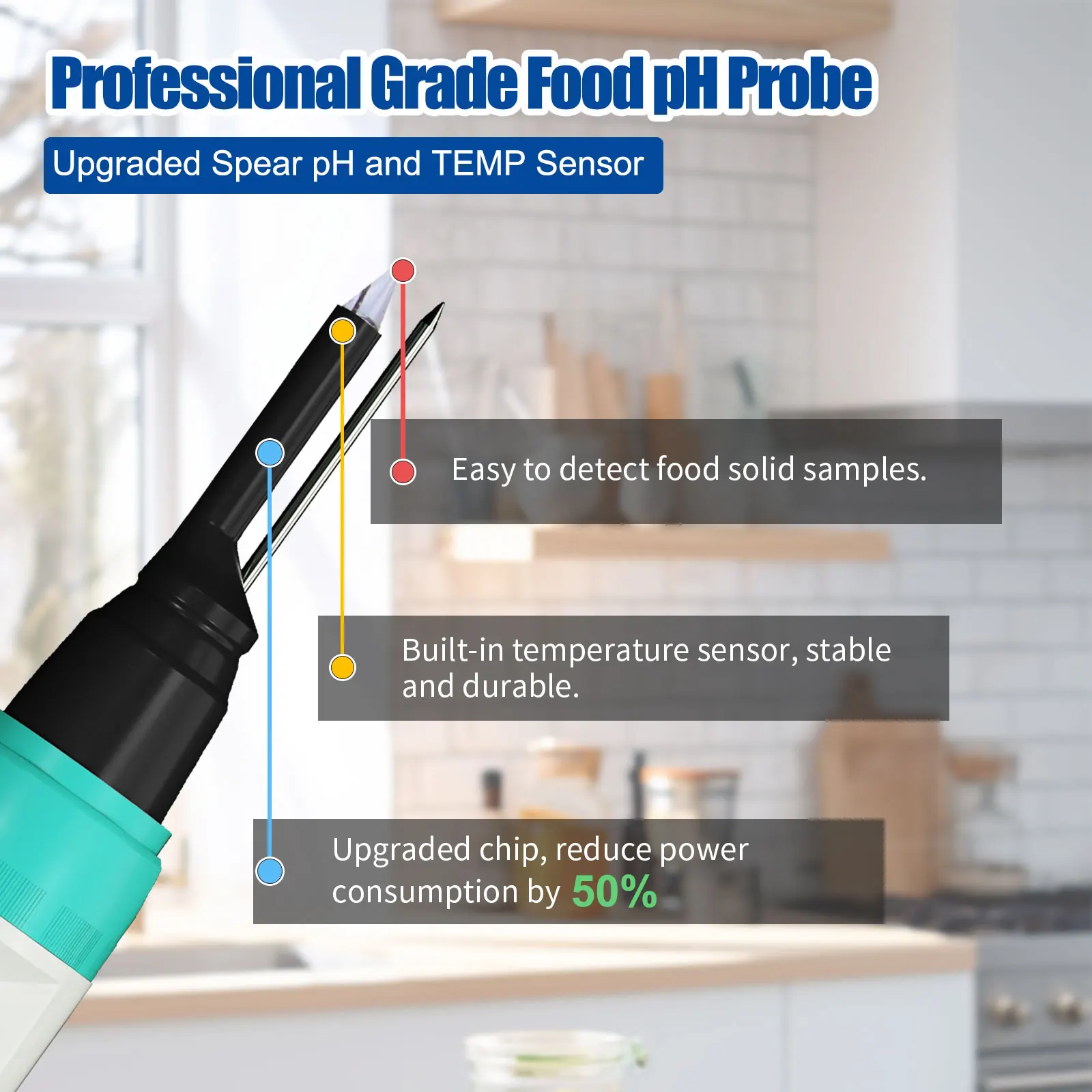 Smart Food PH Meter With Calibration & Probe Protection Fluid Kit YY-2023 Cheese