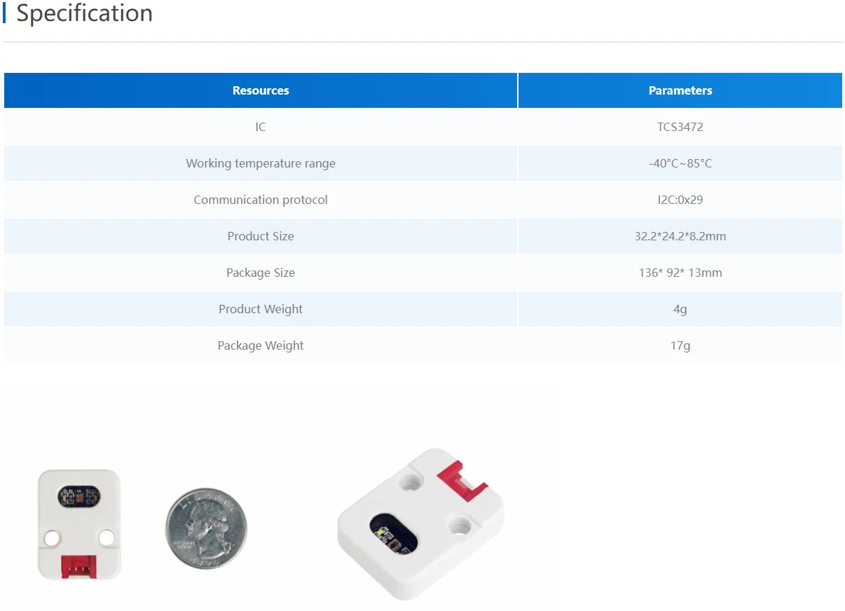 Official Color Sensor RGB Unit (TCS3472)