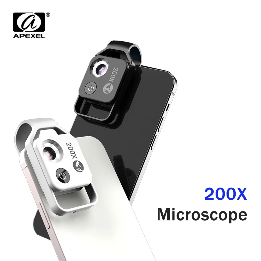 

APEXEL HD 200X Magnifications Macro Lens with CPL LED Light Microscope Lems for Smartphones iPhone Samsung Xiaomi Huawei